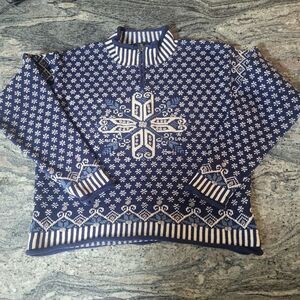 Icelandic Design M Quarter Zip‎ BLUE 100% Cotton Sweater